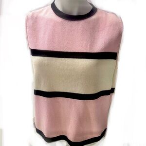 St. John Striped Santana Knit Sleeveless Shell Top